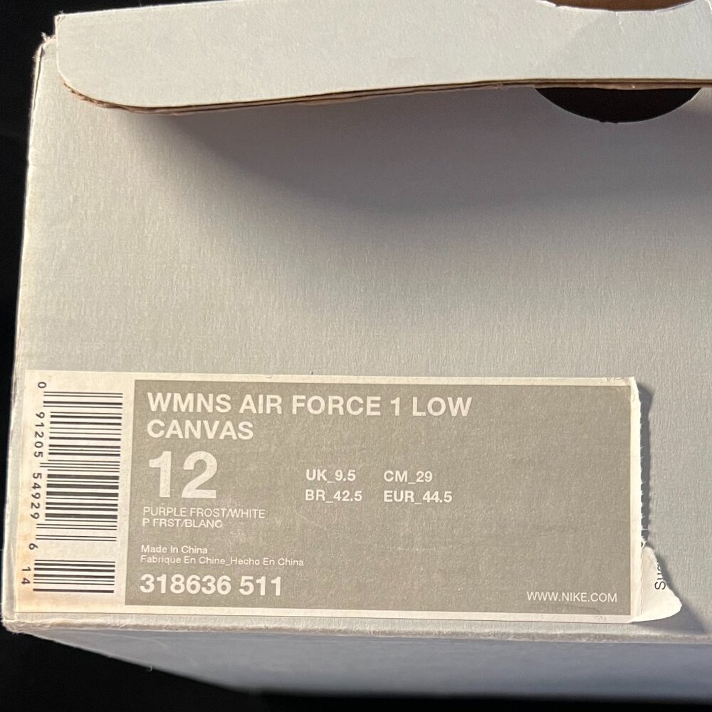 2008 Nike Air Force One Low Purple Frost NIB W12 - Picture 8 of 10